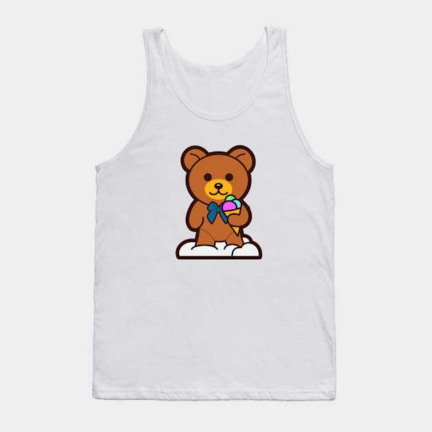 Bear Ice Cream Tank Top by Johnitees